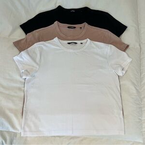 Women’s Cuts Clothing - Almost Friday Crop T - Black/Blush/White - Size S